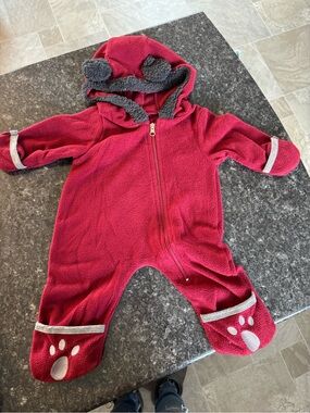 Kids Plush Hooded Bunting Suit